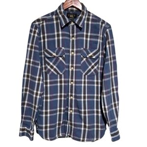 Ralph Lauren RRL Twill Workshirt in Blue Plaid Size Medium